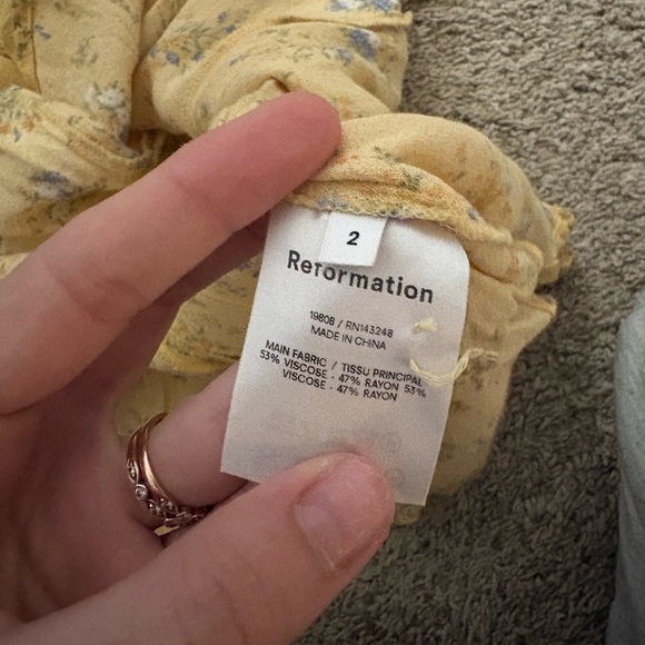 Floral Yellow Puff Sleeve Dress - Picture 9 of 9